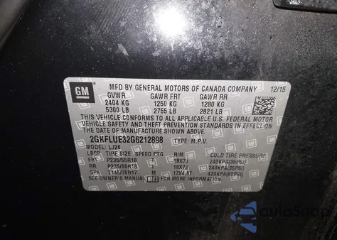 2016 GMC Terrain Slt z USA, uszkodzony, nr VIN 2GKFLUE32G6212898